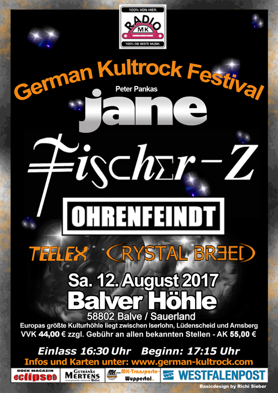 Party Flyer: 8. German Kultrock Festival am 12.08.2017 in Balve
